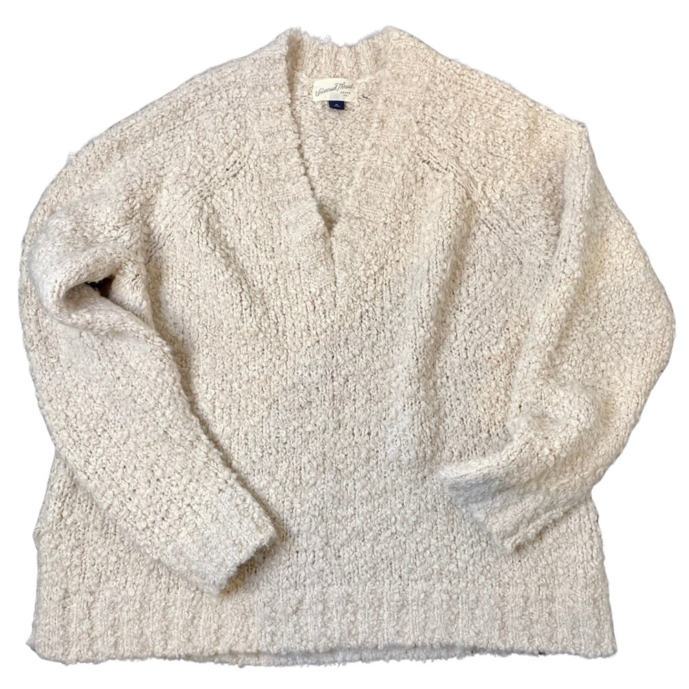 Universal Thread M Grandpa Sweater V-Neck Oversized Ivory
